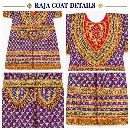 AI multicolour Raja Coat detail collage