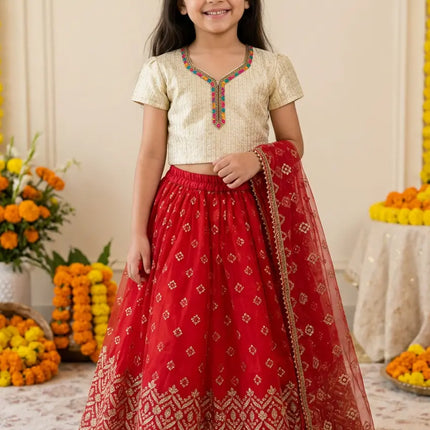 AI girl model red lehenga festive lifestyle view