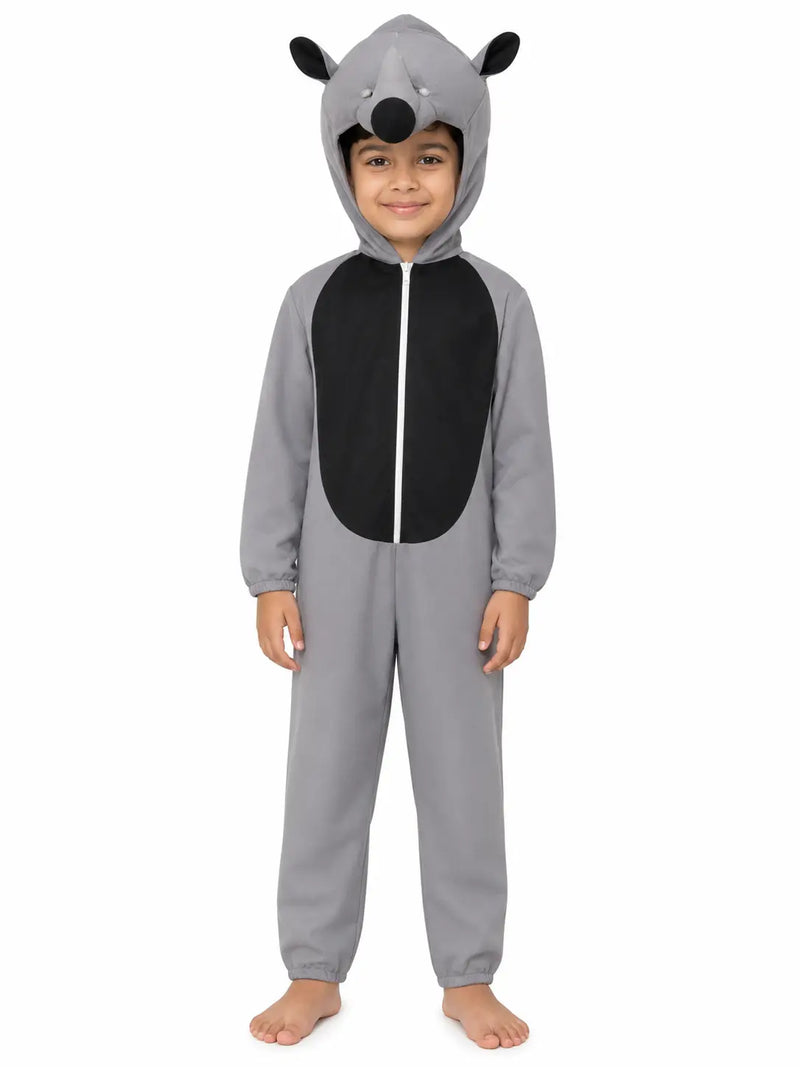 Rhinoceros Fancy Dress Costume – Cute Wild Animal Jumpsuit with Attached Hood fancydresswale.com