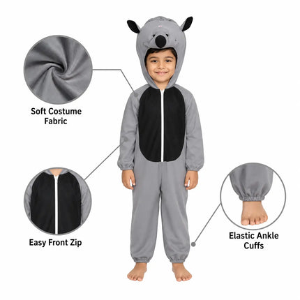 Rhinoceros Fancy Dress Costume – Cute Wild Animal Jumpsuit with Attached Hood fancydresswale.com