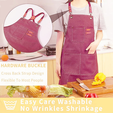 Chef Aprons Canvas Cross Back Premium : Stylish Unisex Design with Spacious Pockets fancydresswale.com