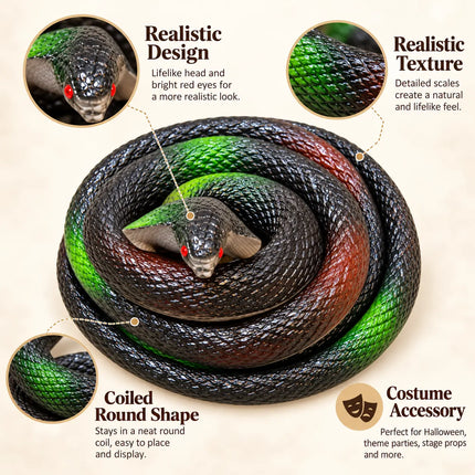 Round snake head scales and coiled shape details