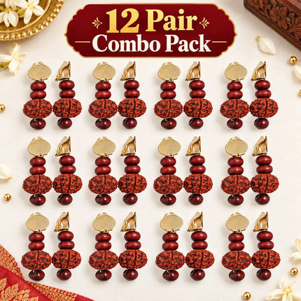 Rudraksha Kundal 12 pair combo pack