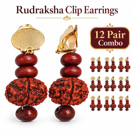 Traditional Rudraksha Kundal front and side views