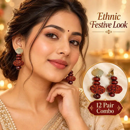 Rudraksha Kundal ethnic festive styling