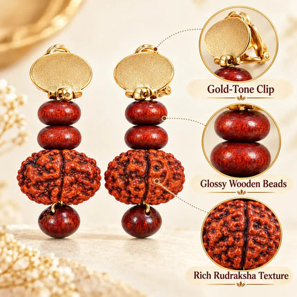 Rudraksha Kundal for events and fancy dress