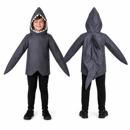 Shark Animal Costume Jumpsuit with Hood & Fins fancydresswale.com