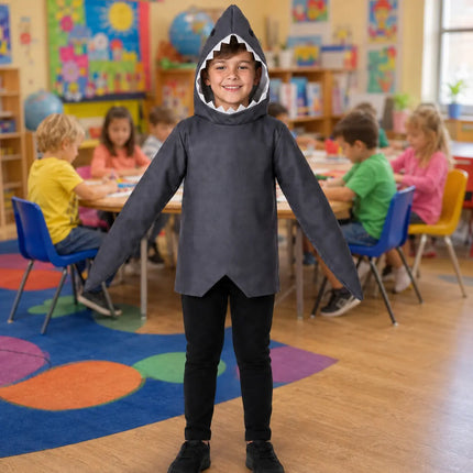 Shark Animal Costume Jumpsuit with Hood & Fins fancydresswale.com