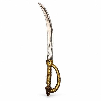 Shivaji Talwar curved silver-toned costume sword with gold-tone loop handle