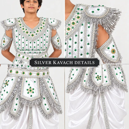 Silver kavach close-up details