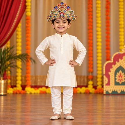 Multicolor Handmade Floral Mukut Crown for Kids – Pack of 6