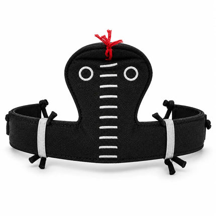Black Snake Patti cobra arm band with white stitching and red accent