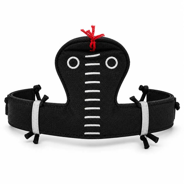 Black Snake Patti cobra arm band with white stitching and red accent