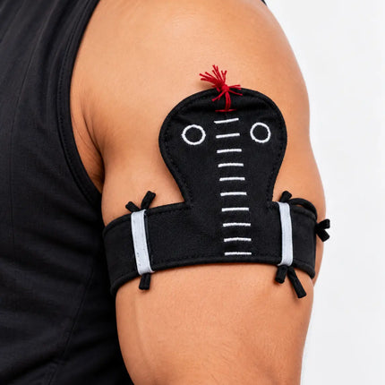Black cobra arm band costume styling