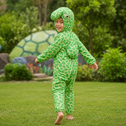 Tortoise Costume for Kids – Cute Green Turtle Fancy Dress Jumpsuit with Shell | Ages 2.5 to 8 Years fancydresswale.com