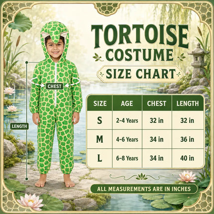 Tortoise Costume for Kids – Cute Green Turtle Fancy Dress Jumpsuit with Shell | Ages 2.5 to 8 Years fancydresswale.com