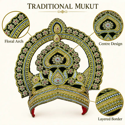 Traditional Gold-Tone Arch Mukut Crown for Ramleela & Fancy Dress fancydresswale.com