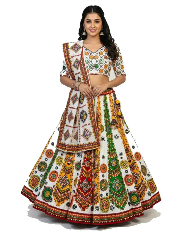 Traditional Navratri Lehenga Choli with Dupatta for Women & Girls | Gujarati Garba Chaniya Choli fancydresswale.com