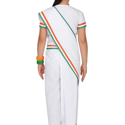 Tri-color saree for Girls - Tiranga costume for Girls for Fancy dress competitions independence day costumes Fancydresswale
