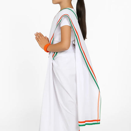 Tri-color saree for Girls - Tiranga costume for Girls for Fancy dress competitions independence day costumes Fancydresswale