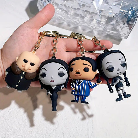 Wednesday Merchandise Keychain Wensday Addams halloween Gifts for Daughter Teen Girls Keychains Birthday Gift-Gomez