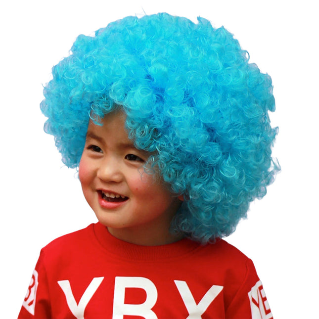 Fancydresswale Sky blue Wig Colorful Unisex Party Prop Wigs for Kids and Adults -Skyblue Fancydresswale
