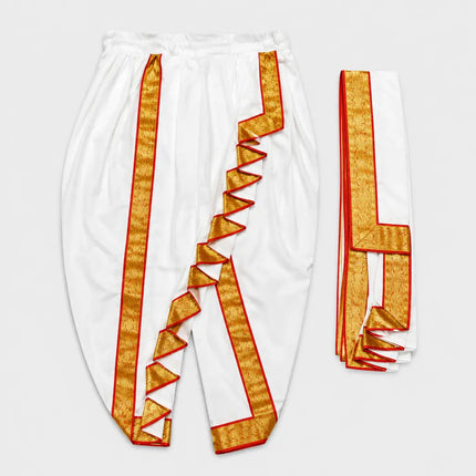 White patka golden border close-up preview