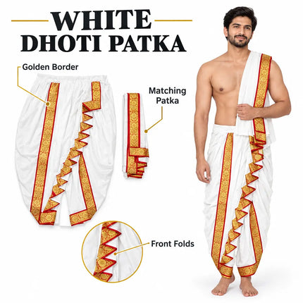 White Dhoti Patka design infographic