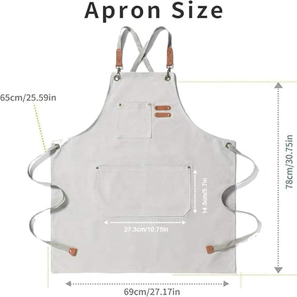 Chef Aprons Canvas Cross Back Premium : Stylish Unisex Design with Spacious Pockets fancydresswale.com