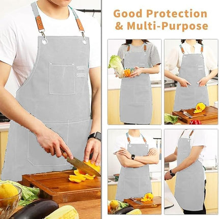 Chef Aprons Canvas Cross Back Premium : Stylish Unisex Design with Spacious Pockets fancydresswale.com