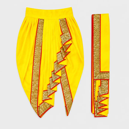 Yellow dhoti and matching patka preview