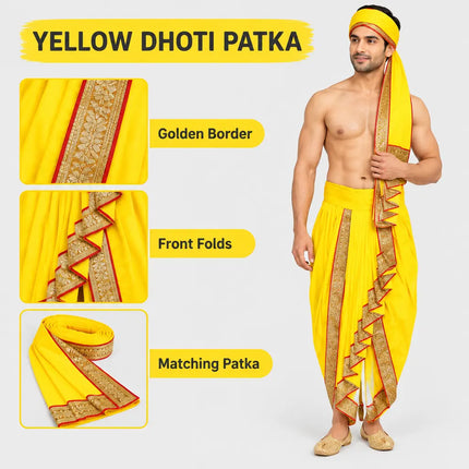 Yellow Dhoti Patka design infographic