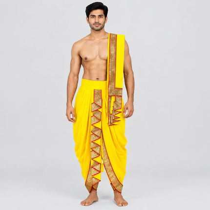 Yellow Dhoti Patka AI studio styling
