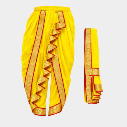 Yellow Dhoti Patka AI side-angle preview