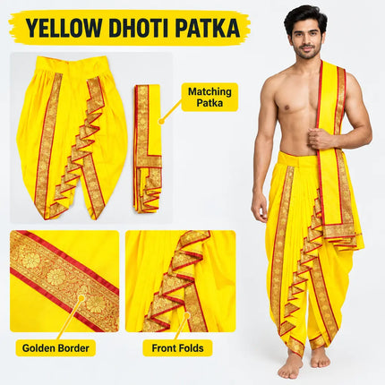 Yellow Dhoti Patka design infographic
