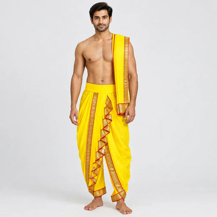 Yellow Dhoti Patka AI studio photoshoot preview