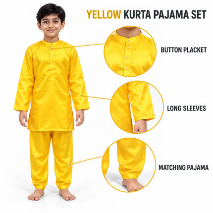 Yellow Kurta Pajama Set | Traditional Fancy Dress & Cultural Costume fancydresswale.com