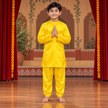 Yellow Kurta Pajama Set | Traditional Fancy Dress & Cultural Costume fancydresswale.com
