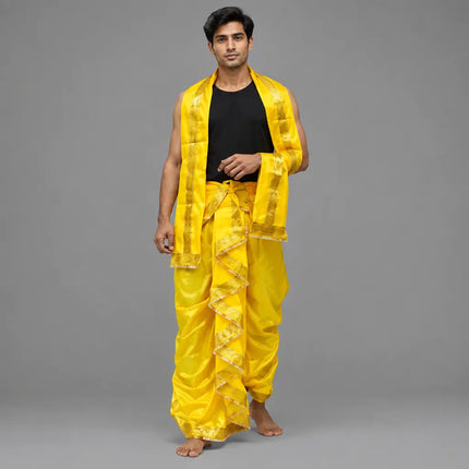 AI adult model yellow Mahabharat dhoti hero preview