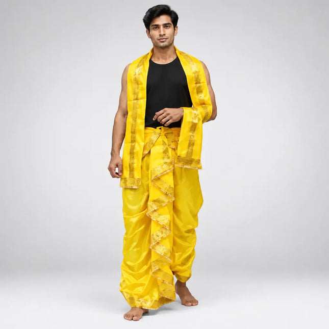 AI adult model yellow Mahabharat dhoti hero preview