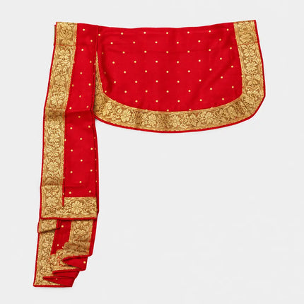 Red patka border detail preview