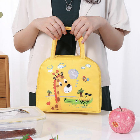 Lunch Box Insulated Bag Soft Leakproof Lunch Bag for Kids Men Women, Durable Thermal Lunch Pail for School Work Office | Fit 6 Cans-Yellow Zebra