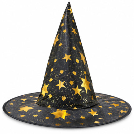 ancyDressWale Wizard Hat for Kids & Adults | Golden Star Magic Hat for Fancy Dress, Halloween, Magician Costume, School Events & Theme Parties fancydresswale.com