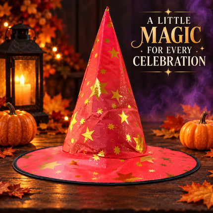 ancyDressWale Wizard Hat for Kids & Adults | Golden Star Magic Hat for Fancy Dress, Halloween, Magician Costume, School Events & Theme Parties fancydresswale.com