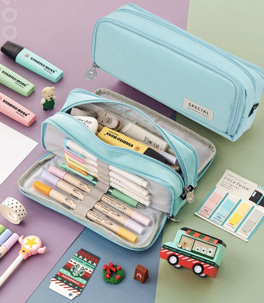Pencil Box Spacious Case Pouch Perfect for School, College, and