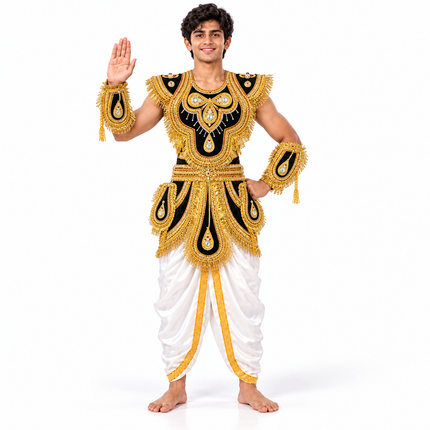 Black zari kavach waving pose