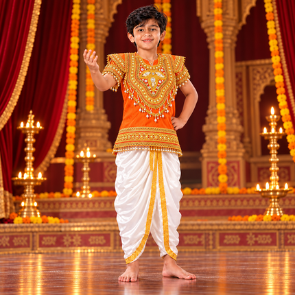 Orange body kavach on Ramleela stage