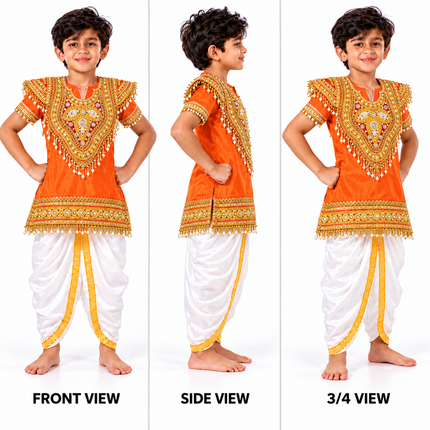 Orange body kavach front side and 3/4 view