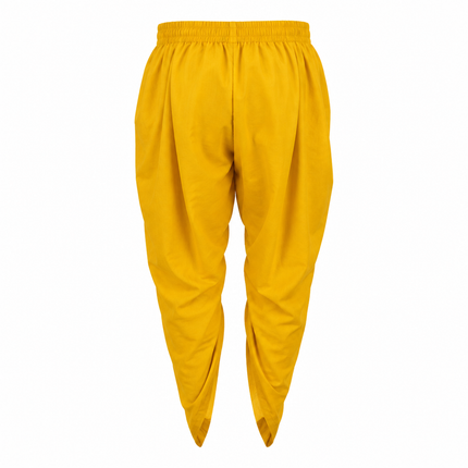 Yellow dhoti illustrative back view, actual rear construction unverified
