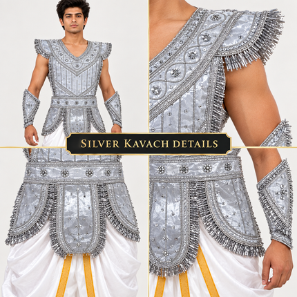 Silver kavach close-up details